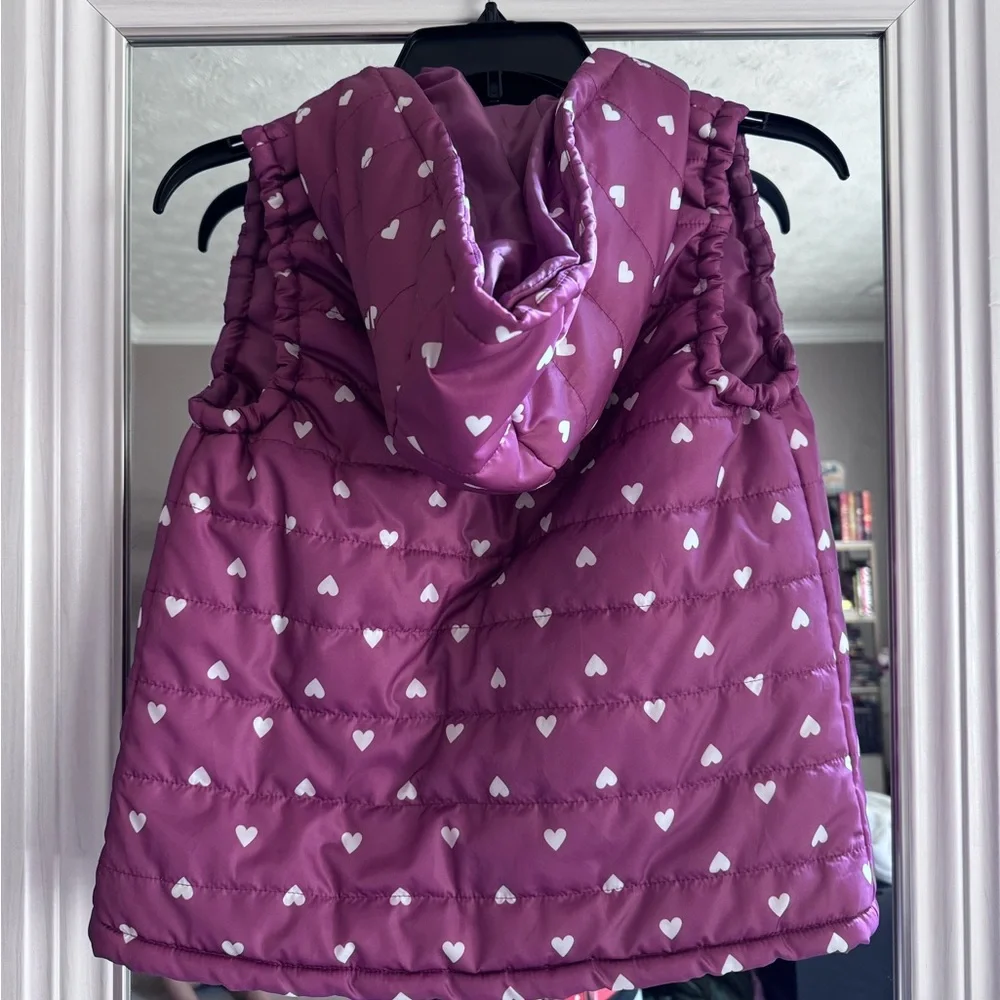 Dip Girls Purple Polka Dot Puffer Vest